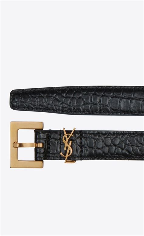 ysl belt croco|CASSANDRE belt in crocodile.